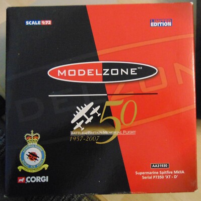 Corgi Model Zone AA31930 Supermarine Spitfire MkIIA Serial P7350 'XT-D' 50th LTD