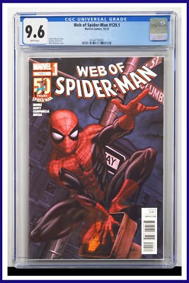 Web Of Spider-Man #129.1 CGC Graded 9.6 Marvel 2012 White Pages Comic Book.