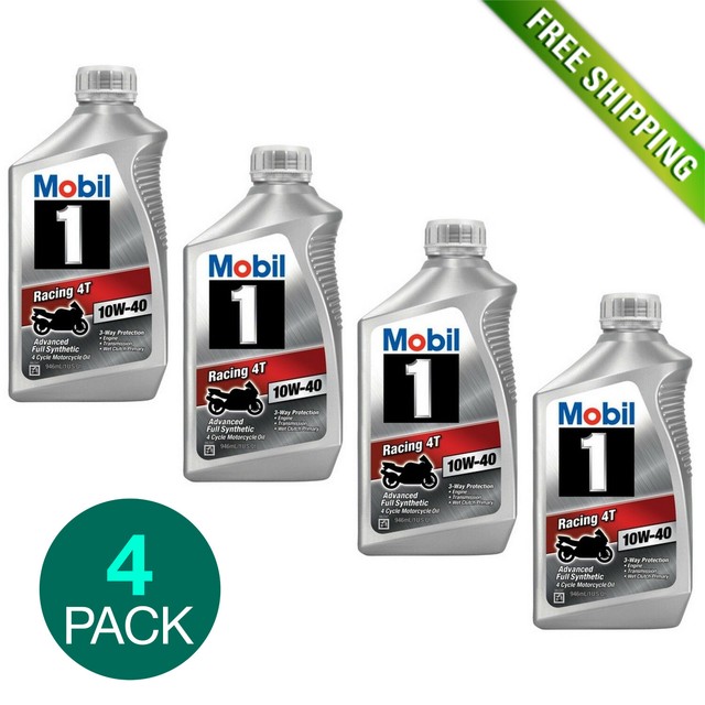 Top Quality Mobil 1 10W40 Full Synthetic Motorcycle Oil, 1 qt 4 Pack Deal NEW eBay