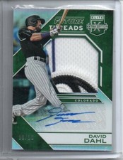 2016 Elite Extra Edition Emerald PATCH/AUTO #21 David Dahl #d 8/10 ROCKIES