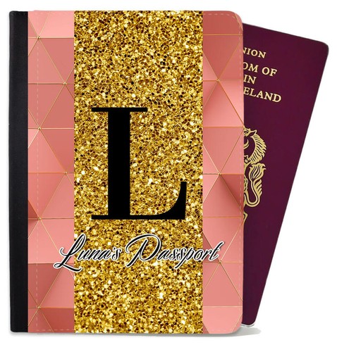 Cubierta de pasaporte con brillo de mármol personalizado cualquier nombre regalo vacaciones 21 - Imagen 3 de 23