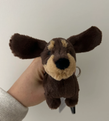 Jellycat Otto Sausage Dog Bag Charm Brown 100% Authentic OT4BCSD
