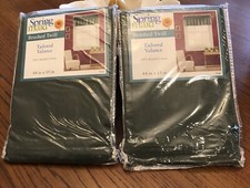 Spring Maid Sage Brushed Twill Tailored Valance 84  x 13  . New Lot Of 2