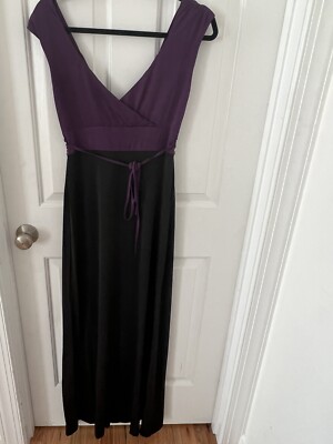 womens formal dresses size 8 Ever Pretty Purple Bodice Flowing Black Bottom  | eBay
