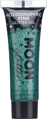 Holografisches feines Gesicht Körper Glitzer Gel von Moon Glitter - grün - Kosmetik Festi