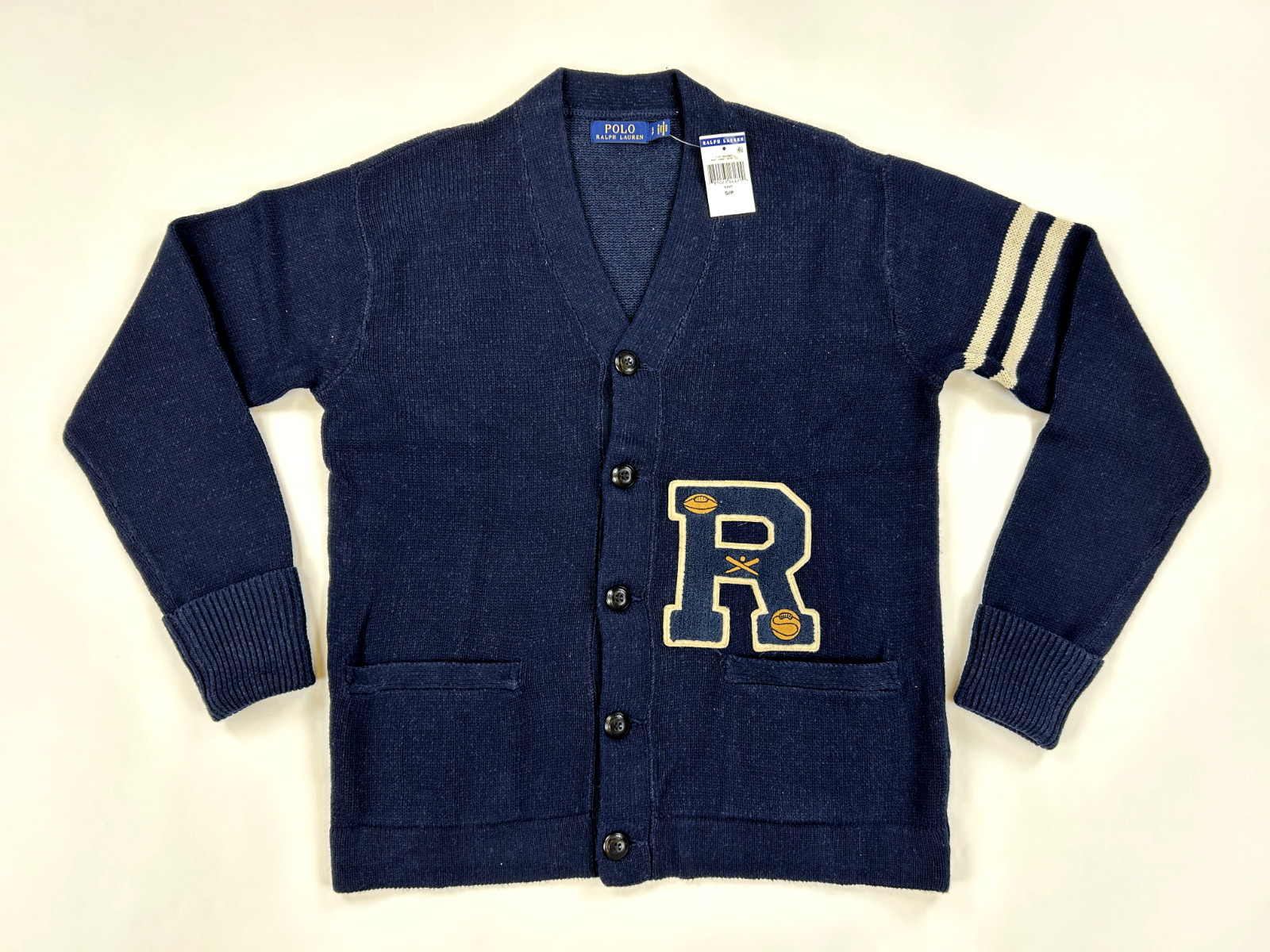 Кардиган Polo Ralph Lauren Letterman темно-синего цвета - Размер: Маленький