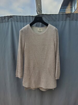 Matalan Grey Metallic Lurex Viscose Jumper UK 12 Good condition 
