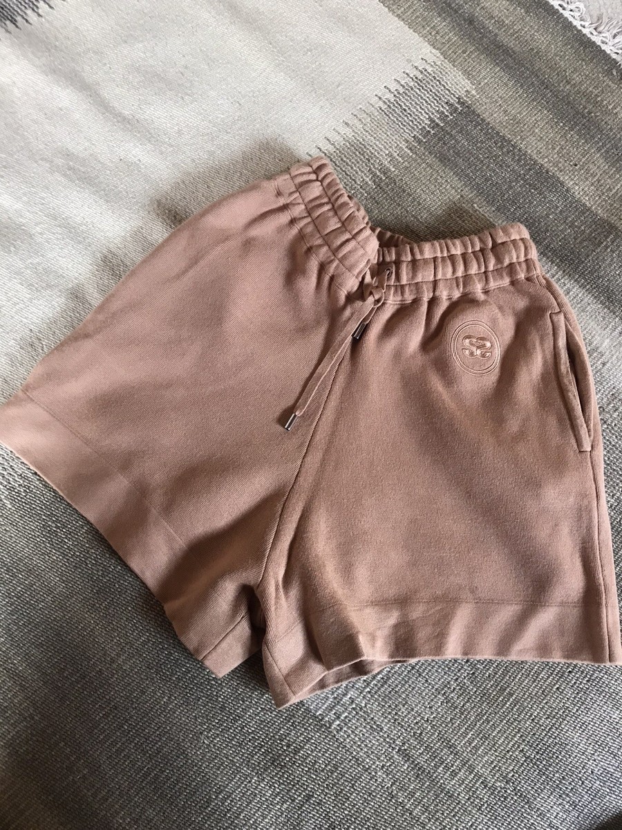 【sandro】関税・送料込み★ブラウン スラブ織地 ショートパンツ Sandro High Elastic Waist Front Tie Camel Brown Shorts