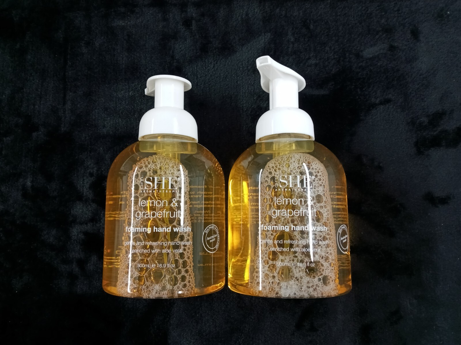 3- 500ml /16.9oz Om She Aromatherapy Lemon & Grapefruit Foaming Hand Wash Vegan