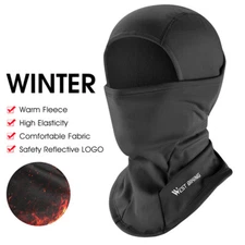 WEST BIKING Winter Fleece Cycling Cap Face Mask Windproof Sports Balaclava Black