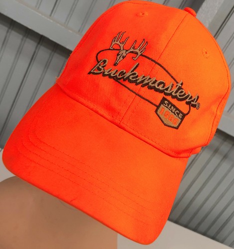 Buckmasters Safety Orange Beat Up Hunting Deer Strapback Baseball Cap Hat - 第 1/5 張圖片