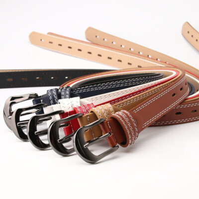 Women Stylish Faux Leather Skinny Belt Metal Pin Buckle  display picture 2