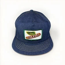NOS Vintage Dekalb Denim Snapback Hat, Farm Cap w/ Patch, USA - Swingster