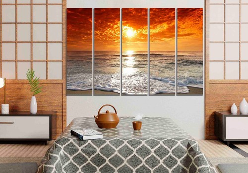 Landscape Sunset Ocean Canvas Wall Art Prints Panel Framed Wall Decor Pictures - Picture 41 of 56