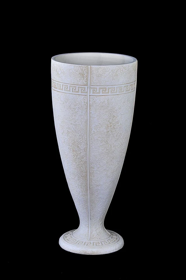 Mäander Muster Vase Bodenvase Gefäß Blumenvase Antik Design Hand bemalt Kunst - Bild 1 von 1