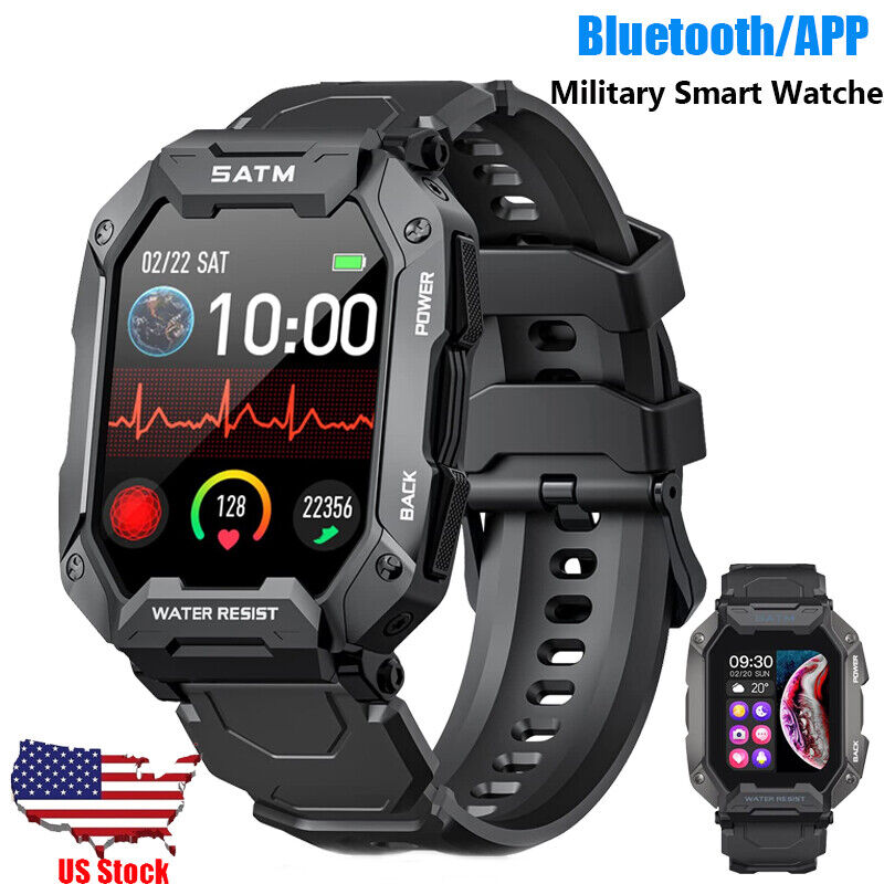 1.71'' Military Tactical Smart Watches Men For Android/Phones Watch Waterproof