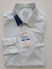 NEW Haggar 16-16.5 32/33 Smart Wash Classic Fit Performance Dress Shirt STRETCH 
