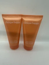 Clinique 2 Tubes HAPPY Perfume Body Cream Moisturizer Lotion 75ml / 2.5 oz New