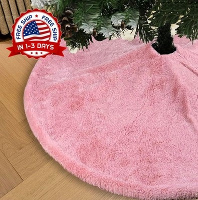 Falda De Arbol Rosa 48 Pulgadas Decoracion Navidad Para El Hogar Sala En Oferta