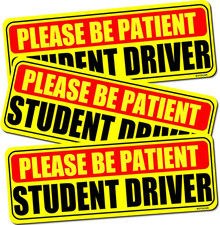 Student Driver Sticker Magnet for Car 3 Pack, Please Be Patient Student Driver M