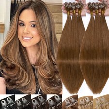 Micro Ring Loop Hair Extensions 1g/s Remy Human Hair Silicone Micro Beads Tip US