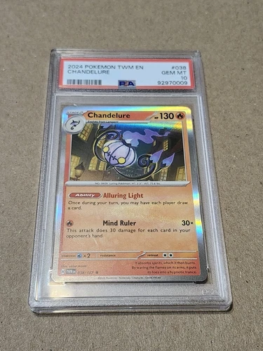 2024 POKEMON TWILIGHT MASQUERADE 038 CHANDELURE PSA 10  038/167