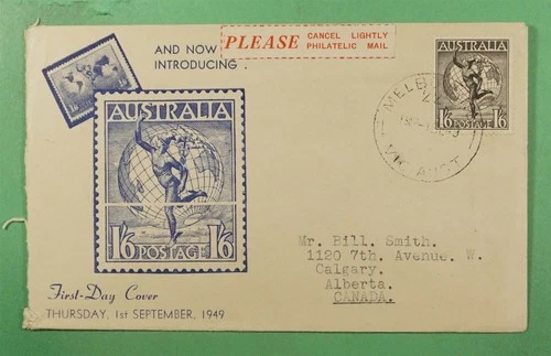 DR WHO 1949 AUSTRALIA FDC 1.60 TO CANADA R48932