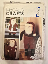McCall's 2440 Craft Pattern 40" Santa Door Greeters Doll Christmas Decor Cut