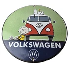 Vintage Volkswagen Sign - Porcelain VW Bus Service Snoopy Gas Sign