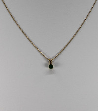 Dainty Emerald 14K 1.31grams Necklace Pendant, 18"