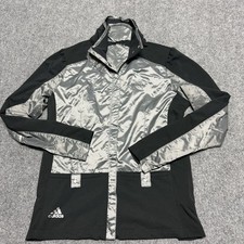 adidas Jacket Womens M Black Silver Medalist Golf Club Florida Climaproof