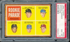 1962 Topps Bob Veale RC (Rookie Parade - Pitchers) Hi# #593 PSA 8 - Pirates