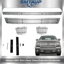 Fits 07-14 Chevy Tahoesuburbanavalanche Billet Grill Combo 4pcs Chrome Grille