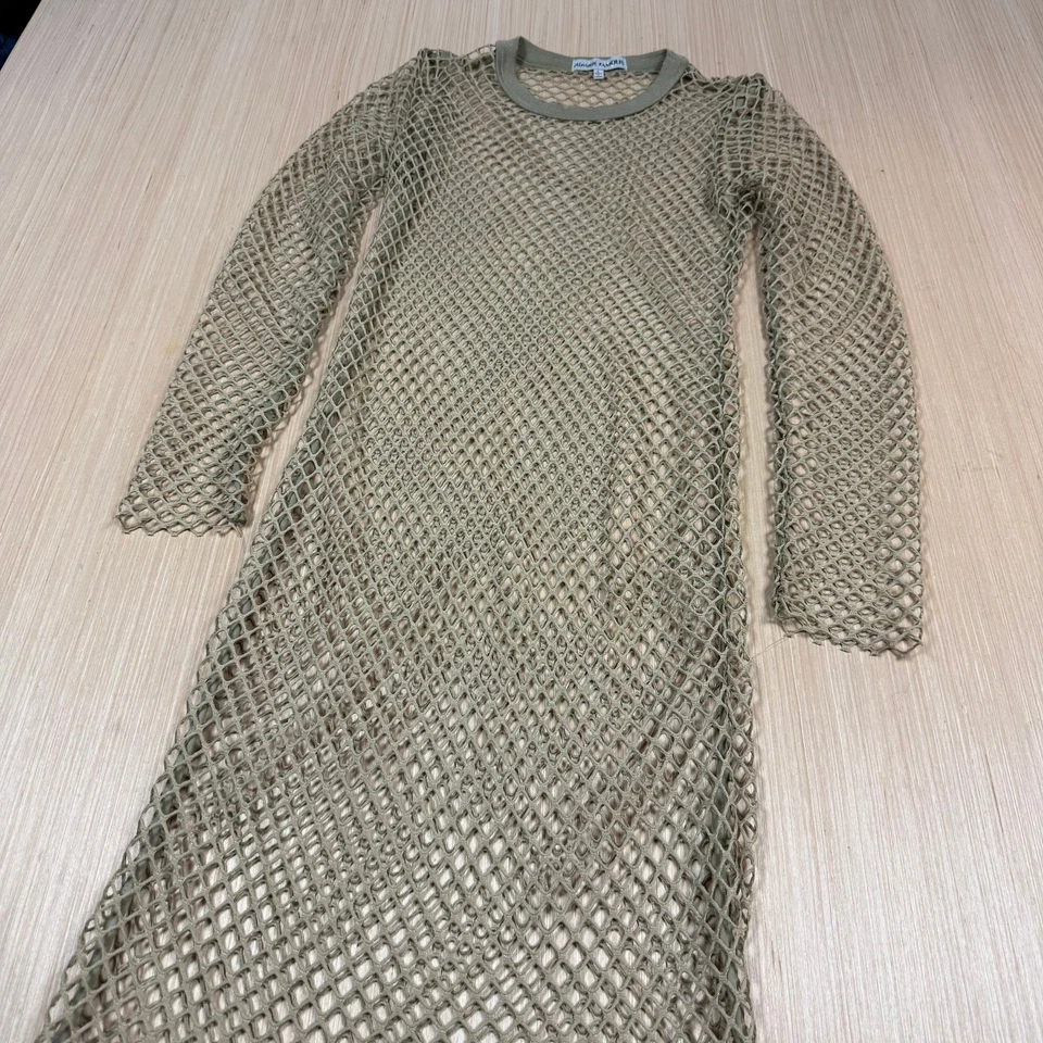 Vestido de red casi famoso y2k de colección para cubrir a través de malla grande dorado Foto 2 de 4