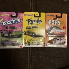 Matchbox Candy DOTS, TOOTIE ROLL POPS PEEPS Volkswagen Beetle Nissan Lot Of 3