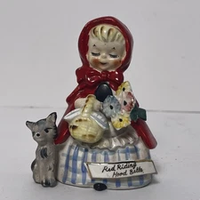 Vintage Artmark Little Red Riding Hood Hand Painted Porcelain Figurine - Japan