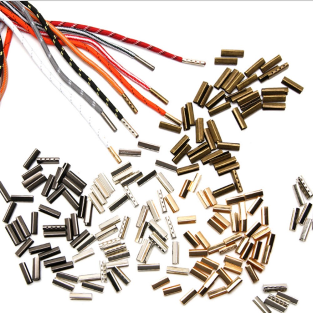 APL 120 Pezzi Fibbia in Corda Metallo Punte per Lacci per Scarpe Estremità di Ricambio Laccio per Scarpe