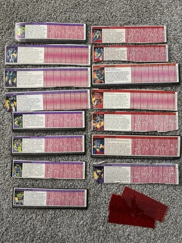 Lot of 14 Vintage Hasbro G1 TRANSFORMERS Tech Specs Bio File Cards 1984-1986