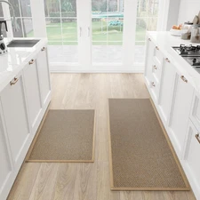 Kitchen Mat Set of 2 PCS Cushioned Non Slip Rugs for Kitchen Floor Absorbent 