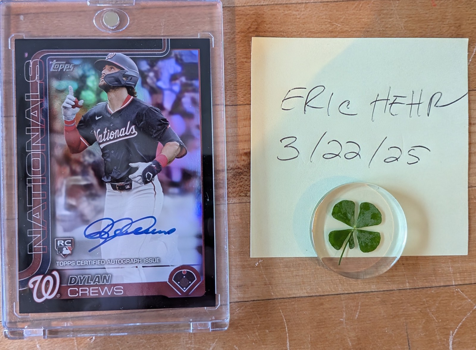 2025 Topps series 1 Dylan Crews Real One On Card Black Auto /10