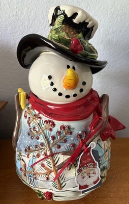 Blue Sky Clayworks Snowman NIGHT BEFORE CHRISTMAS Cookie Jar NWT