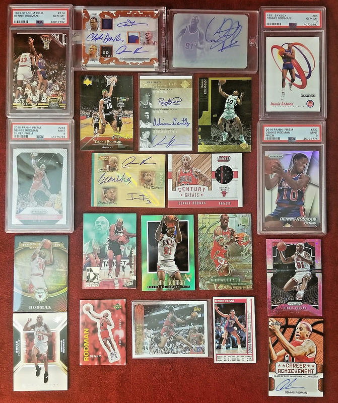 Dennis Rodman Topps Chrome Finest 1988 Fleer Panini Prizm UD Refractor PSA Gold 