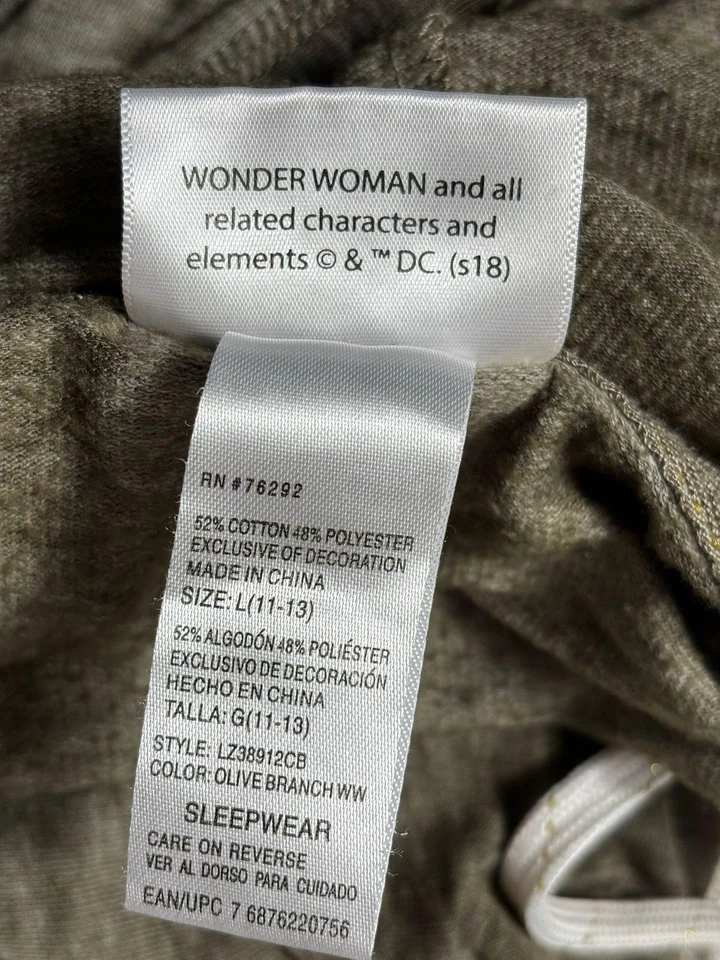 Чудо-женщина толстовка с капюшоном девочек большой оливковый вересковый Sleepwear правда справедливость логотип - Изображение 4 из 4