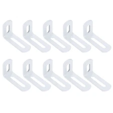 10 Pcs Slotted l Bracket, 2"x1.2"x0.7" Adjustable Corner Bracket, White