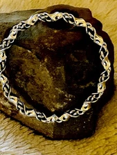 Vintage Boho Style Twisted Silver Bracelet Heavy Bracelet Handmade