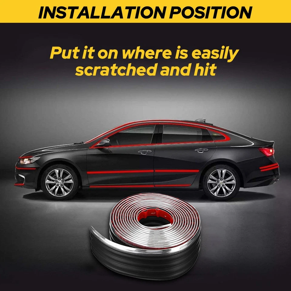 Cuerpo moldeado lateral 4M negro y cromo ajuste universal Chevy GMC Tahoe Yukon Suburban Foto 4 de 4