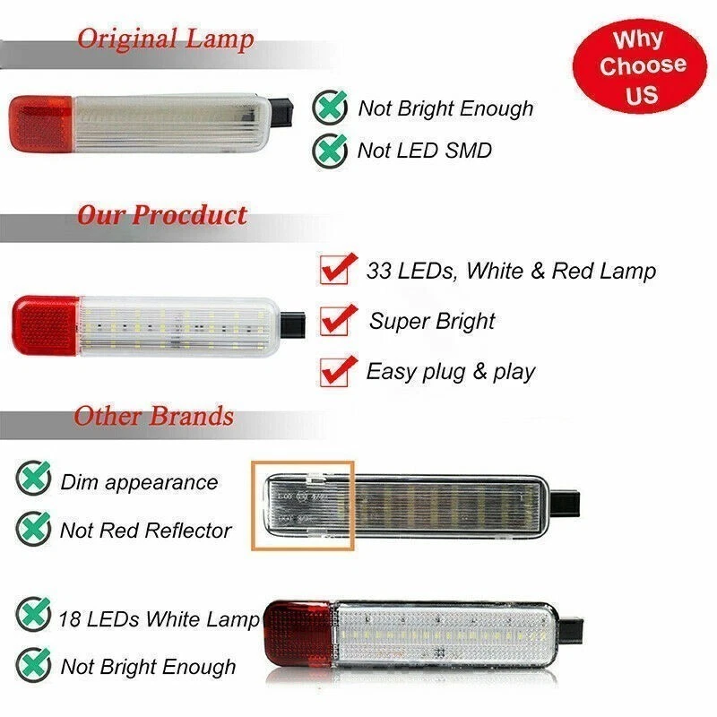 Светодиодный внутренний дверной светильник для Silverado/Sierra Yukon 1995-2007 новый пара 2шт 2 x - Изображение 4 из 4