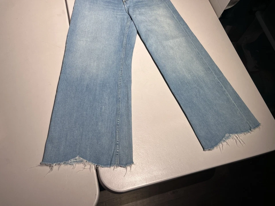Rag & Bone Jeans Women’s 25 Blue Denim Ruth Super High Rise Ankle Wide Leg 25x27 - Image 3 of 4
