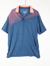 Under Armour Playoff Polo Mens L Color Block Collared Short Sleeve Performance