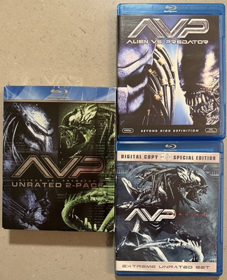 #ad Alien vs. Predator amp; Alien vs. Predator: Requiem Blu ray Disc 2009 3 Disc Set $19.98